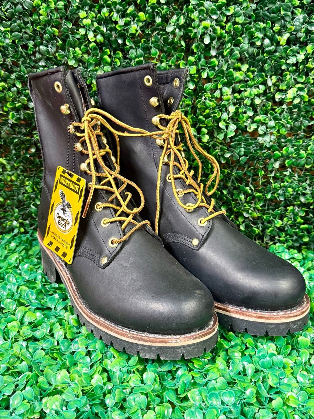 Georgia Boot Steel Toed Black Boots Men’s Size 9W.